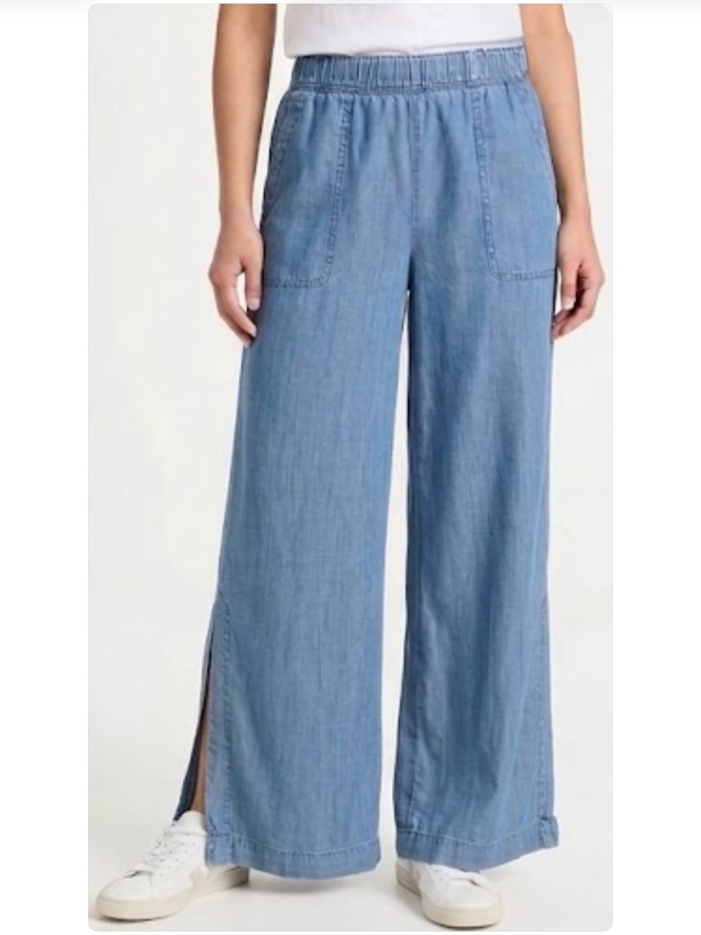 Current/Elliott Lyocell Wide Leg Pants XLP Travel Resort Coastal Vacation NWT